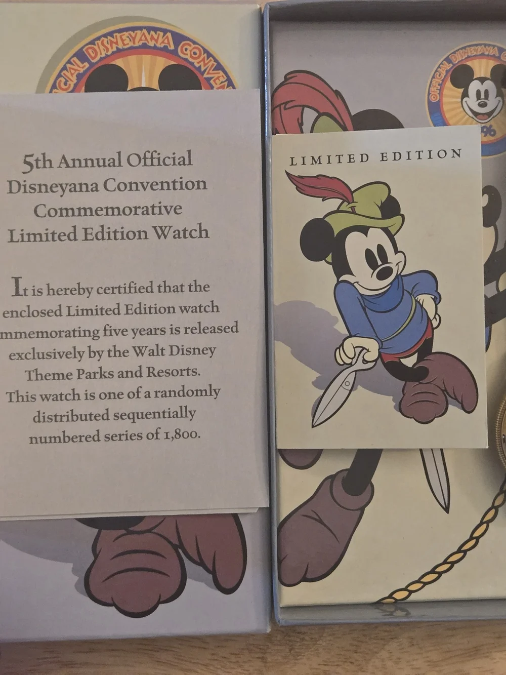 Disney Mickey Mouse Brown Leather Strap Gold-Tone Watch